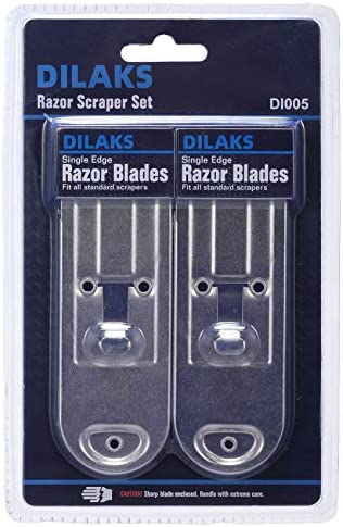 DILAKS 2-Pack Razor Scraper, All Metal Heavy Duty Razor Blade Scraper with Extra 20-Piece Blades
