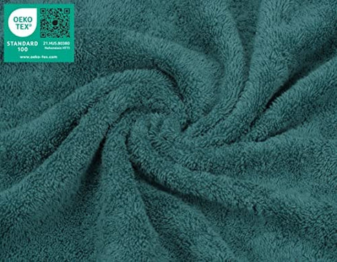 American Soft Linen Washcloths for Bathroom, 100% Turkish Cotton Washcloth Set of 4, 13x13 in Soft Washcloths for Body and Face, Wash Rags for Kitchen, Baby Washcloths, Colonial Blue Washcloths