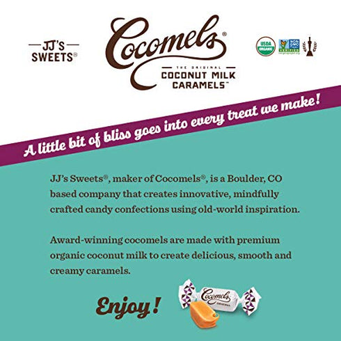 Cocomels Coconut Milk Caramels, Original Flavor, Organic, Dairy Free, Vegan, Gluten Free, Non-GMO, No High Fructose Corn Syrup, Kosher, Plant Based, Individually Wrapped Candy, (1 Pack)