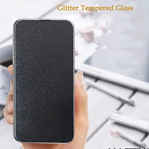 WIRIXSYD 2PCS Glitter Screen Protector Compatible with iPhone 14 Plus/iPhone 13 Pro max, Diamond Bling Shiny Sparkling Tempered Glass Suit for iPhone 13 pro max 6.7 Inch/iPhone 14 Plus 6.7 Inch
