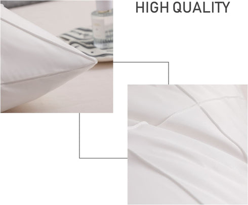 CAWANFLY Pack of 2 White Pillow Shams Standard Size Bedding Pillow Covers with Envelope Closure, Bed Pillowcase with Crisscross Diamond Lattice Pattern (20x26inches)