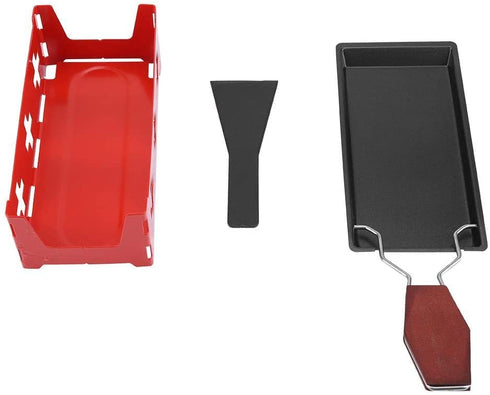Cheese Raclette Rotaster Portable Non-Stick Baking Tray Stove Set Wooden Handle Home Kitchen Grilling Tool with Spatula