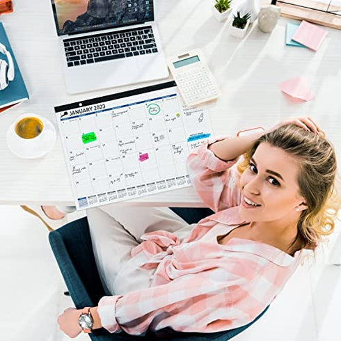 Desk Calendar 17x12 – Monthly Planning Desk Pad & Wall Calendar for Home, School and Office, Big Ink Bleed Resistance Thick Paper Desktop Teacher Calendar Planner