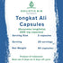 Holistic Bin Indonesian Tongkat Ali Capsules 1000mg Per Serving | Wild Harvested Eurycoma Longifolia Roots from Sumatra | No Fillers - 100% Pure Tongkat Ali for Men and Women (30 Day Supply)