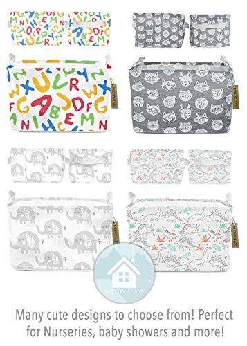 Barton + Lane 3pc. Set Baby Storage Baskets for Toys, Clothes - Large and Small Nursery Organizer Bins for Boy/Girl's Room – Foldable Canvas Toy Storage Basket with Handles (Airplanes)