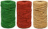 Christmas Baker’s Jute Twine, 3 Rolls of Red, Green and Natural Holiday Decorative String for Arts 'n' Crafts, Packing, Wrapping and Party Supplies, 450 Feet by Gift Boutique