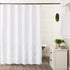 Felisa White Shower Curtain with Zig-zag Stripes of Ruffled Trim,Farmhouse Chic Fabric Shower Curtain for Bathroom,Machine Washable,72"x72"