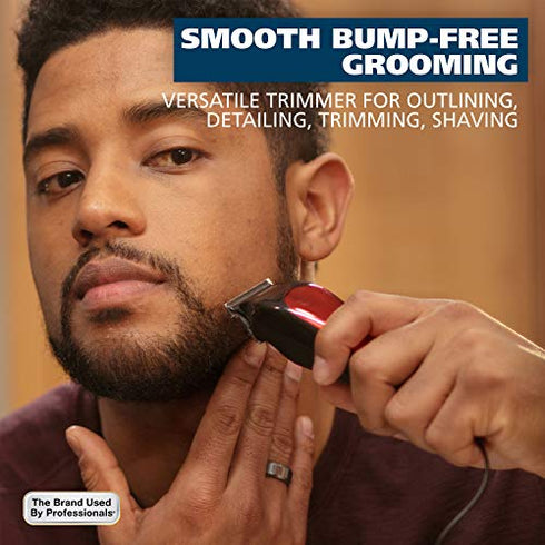 Wahl T-Pro Corded Compact Beard Trimmer with Diamond Finished T Blade for Bump Free Precision Outlining, Detailing, Trimming, and Shaving - Model 9307-300