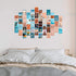 WOONKIT Peach Teal Wall Collage Kit Aesthetic Pictures, Collage Kit for Wall Aesthetic, Aesthetic Wall Collage, Cute Room Decor for Teen Girls, Trendy Teen Peach Teal Collage Kit, 50pcs 4x6 inch