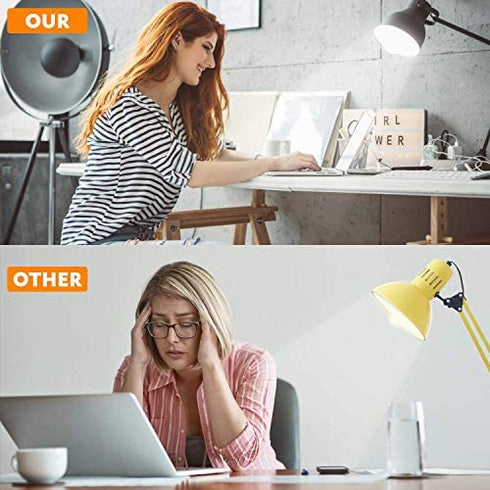 WhitePoplar 9W LED Full Spectrum Light Bulb Light Therapy Lamp Bulb Natrual Sunlight Bulb 5000K Cool White Dimmable 4 Pack