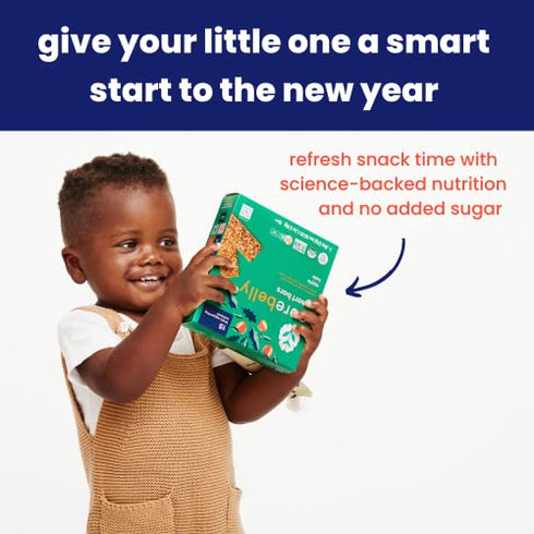 Cerebelly Toddler Snack Bars – Apple Kale (Pack of 5), Healthy & Organic Whole Grain Bars with Veggies & Fruit, 15 Brain-supporting Nutrients from Superfoods, Nut Free, No Added Sugar, Made with Gluten Free Ingredients
