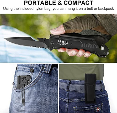 Valentines Day Gifts for Him Boyfriend: Stocking Stuffers for Men Dad Women Adults Present Idea, 7-In-1 Multi Tool Camping Fishing Cool Gadgets Birthday for Husband Who Have Everything Wants Nothing