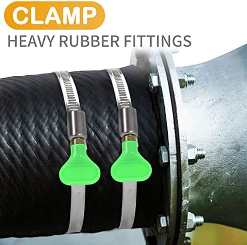 GLIDESTORE 6-Inch Hose Clamps Stainless Steel (Adjustable 5 1/2 - 6 1/3 Inch Diameter), Easy Turn Thumb Screw Metal Clamp, Ideal for Dryer and Plastic Vent Ducts, 5-Pack (Easy Turn Clamp)