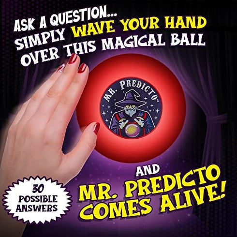 Mr. Predicto Fortune Teller Crystal Ball - Ask a Question & He Speaks an Answer - Great for Haunted House Props & Fortune Teller Accessories, Halloween Decor Scary, Easter Crystal Ball Light Up Toy