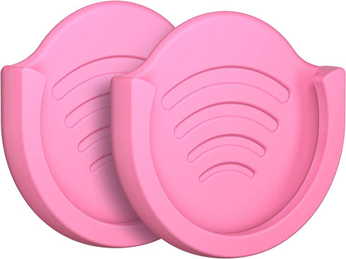 pop-tech Phone Grip Holder for Socket Users, 2 Pack Silicon Car Mount for Expanding Phone Stand with Strong 3M Adhesive Double Sided Tapes for Dashboard, Desk, Wall, Home, Office and More Pink