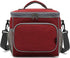 FlowFly Insulated Reusable Lunch Bag Adult Large Lunch Box for Women and Men with Adjustable Shoulder Strap Front Zipper Pocket and Dual Large Mesh Side Pockets, Red