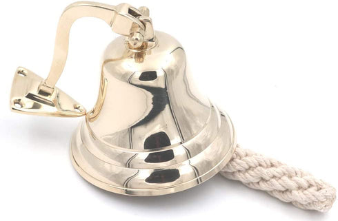THDC Solid Brass Ship/Last Orders/Pub/Door/School/Dinner/Reception Wall Mountable Bell (6")