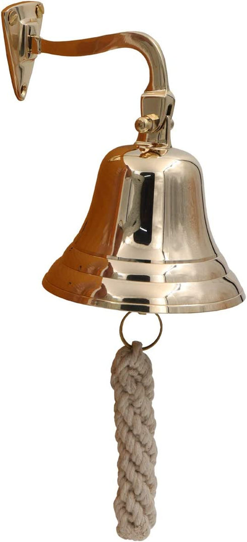 THDC Solid Brass Ship/Last Orders/Pub/Door/School/Dinner/Reception Wall Mountable Bell (6")