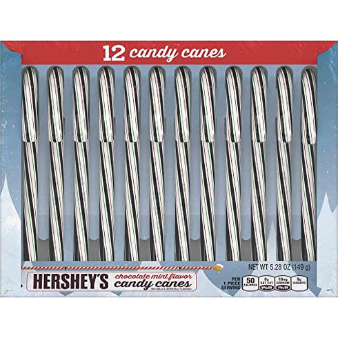 Hershey's Candy Canes - Chocolate Mint - 12 Count