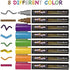 Metallic Liquid Chalk Markers - Dry Erase Marker Pens - Chalk Markers for Chalkboards, Signs, Windows, Blackboard, Glass - Reversible Tip (8 Pack) - 24 Chalkboard Labels Included (Metallic, 6mm)