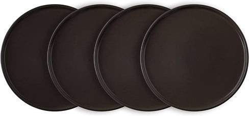 GBHOME Stoneware Salad plates set of 4, 7.5 Inch Ceramic Dessert Dishes Set,Dinner Plates for Salad,Dessert, Pasta, Fruit , Scratch Resistant and Dishwasher & Microwave Safe,Dark Brown