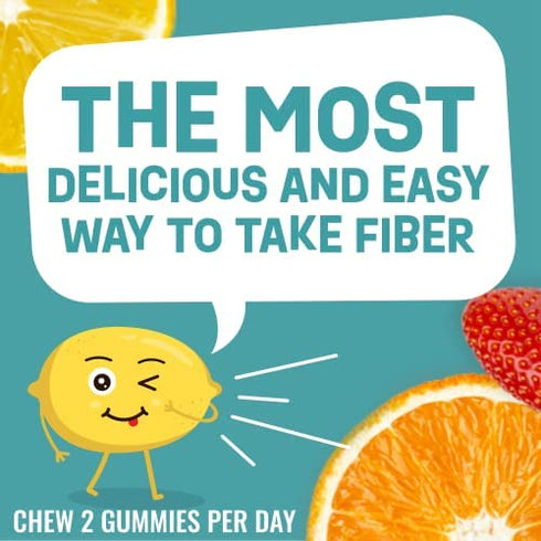 Fiber Advance Gummies for Kids | 100% Plant Based Fiber Supplements for Kids Digestive Health | Prebiotic Fiber Gummies | Vitamins for Kids | Gluten Free, Vegetarian, & Non-GMO, 60 Count