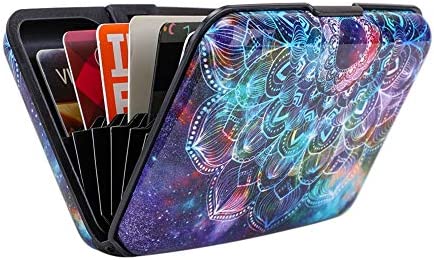 ELFISH Mini RFID Aluminum Wallet Credit Cards Holder Business Card Case Metal ID Case for Men Women (Acolorful)