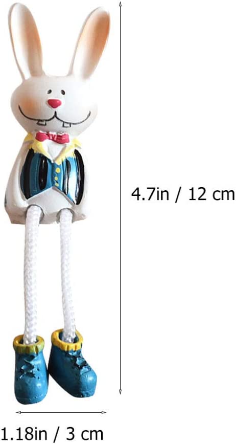 KESYOO 4Pcs Mini Bunny Figurines Resin Rabbit Statues Sculptures Easter Shelf Sitters Table Decorations Centerpieces for Kids Easter Birthday Party Supplies