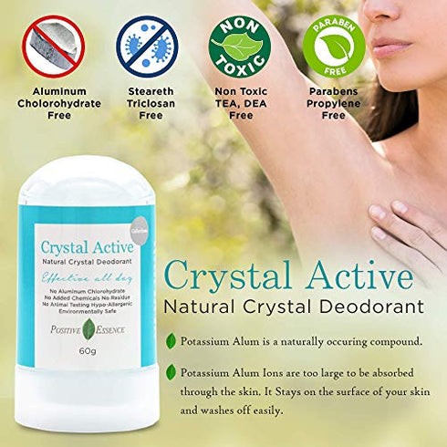 Thai Crystal Deodorant, All Natural Deodorant, Mineral Salt Deodorant, Thai Cristal Piedra De Alumbre Natural Deodorant for Women & Men, Alum Stone, Alumbre Stone