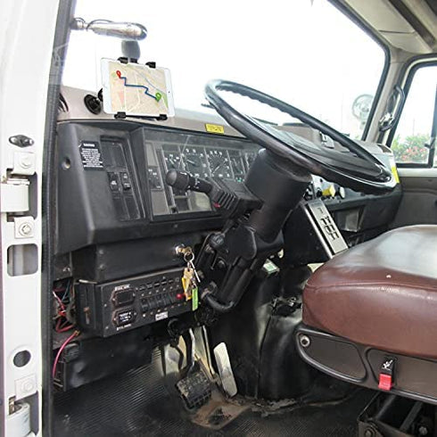 iTODOS Truck Tablet Mount for All 7" - 11" Tablets and GPS Navigation, Fit for Truck, Car, Commercial Vehicles, Boat, Desk,Aluminum Alloy Base, Compatible with Samsung Tab, Nexus, iPad Car Mount