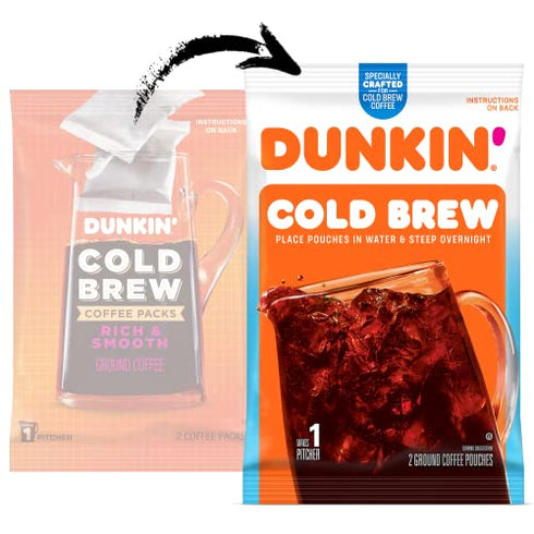 Dunkin' Cold Brew Ground Coffee Packs, 8.46 Ounce Bag