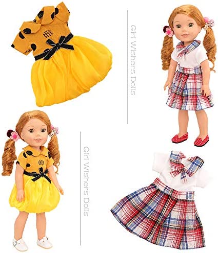 BM 10 Sets American 14.5 Inch Girl Doll Clothes Wellie Wishers Dolls Handmade Casual Wear Clothes and Other 14 -14.5 Inch Dolll