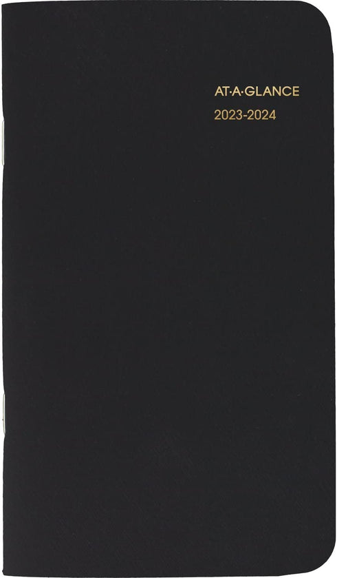 AT-A-GLANCE 2023-2024 Pocket Calendar, 2 Year Planner, 3-1/2" x 6", Pocket Size, Black (7002405)