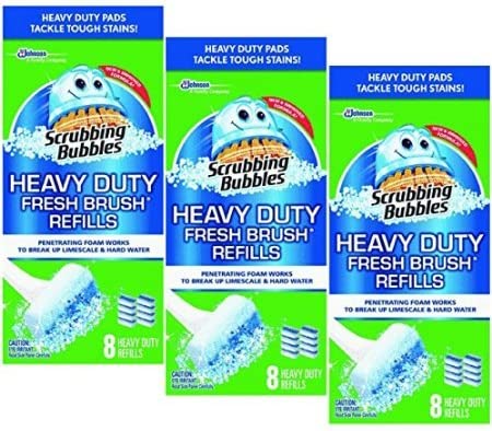 Scrubbing Bubbles Heavy Duty Refills Fresh Brush Toilet Cleaning System 8 Count Refill (Package Image May Vary)