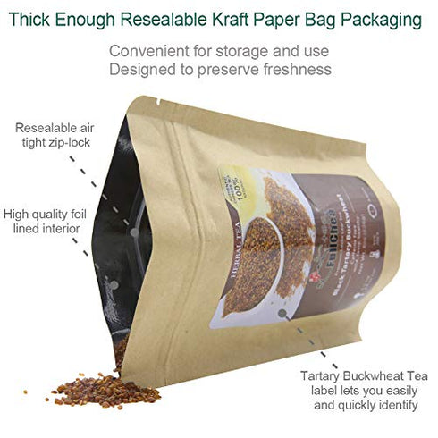 FullChea - Himalayan Tartary Buckwheat Tea - Black Buckwheat - Roasted Buckwheat - Loose Leaf Herbal Tea - Caffeine Free - NON-GMO - Gluten Free - 100% Natural 8oz / 226g