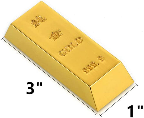 Zzooi Fake Gold Bar Bullion Brick Simulated Metal Gold Bar,Feng Shui Decor