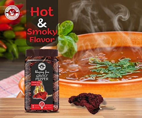 Ghost Pepper Chili Whole (Bhut Jolokia Chili/Ghost Pepper Pod) – 2.5 oz/71 gm, 100% Pure, Smoked, Hottest & Spicy Chili of the world, Add Unique, Delicious, and Smoky Flavour to Your Favourite Dishes