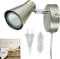 DLLT Track Lights Plug-in, Small Directional Wall Spotlight, Flush Mount Hallway Ceiling Light Fixture for Bedside, Hallway, Headboard Picture, Kitchen, Bedroom, Office, Warm White