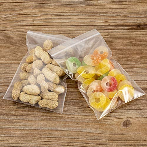 100pcs Clear Plastic Ziplock Bags 6.4 Mil Heavy Duty, 3.9 x 5.5 inch Reclosable Poly Storage Baggies for Travel Jewelry Beads Pills Vitamin