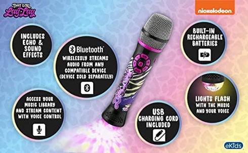 ekids That Girl Lay Lay Bluetooth Karaoke Microphone for Kids, Built-in Music and Flashing Lights, Great Gifts for Girls