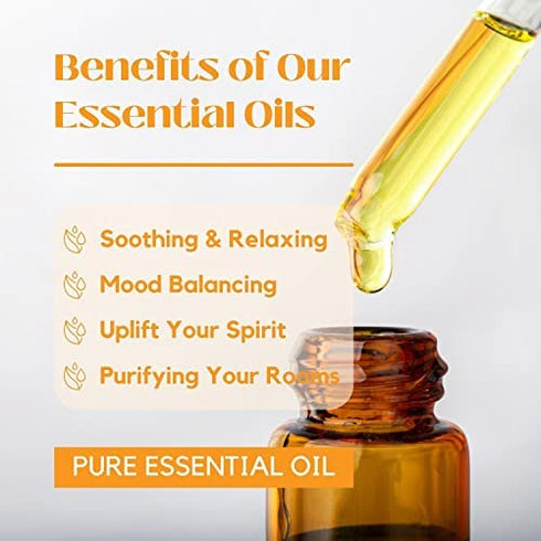 Essential Oils Set (Lemon, Bergamot, Mandarin) for Home, Citrus Fragrance Gift for Women and Men - Natural Aromatherapy for Skin, Massage, Diffuser - by Benatu