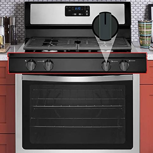 Reyhoar (4 Pack) W10339442 Gas Range Knob Black Replacement Part for Whirlpool Range/ Stove/ Oven- Replaces WPW10339442, PS3507188