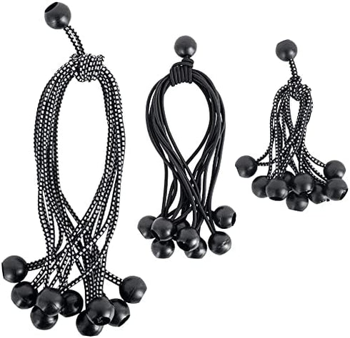 Qtimal 30 Pack Ball Bungee Cords, Includes 6, 9, 11 Inch Heavy Duty Gazebo Tarp Tie Down Cords, High Elastic UV Resistant Bungee Cords with Balls for Shelter, Canopy, Cargo, Screen
