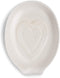 Heart Embossed Glossy Classic White 6 x 5 Stoneware Ceramic Oval Spoon Rest
