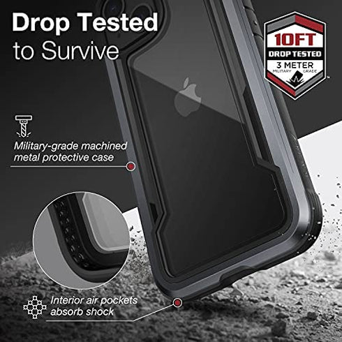 Raptic Shield Case Compatible with iPhone 13 Mini Series, Shockproof Protective, Clear Case, Durable Aluminum Frame, 10ft Drop Tested, Fits iPhone 13 Mini, Black