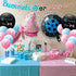 A1diee Bows Burnouts Gender Reveal Decorations Kit 36In Gender Reveal Balloon Burnouts Pink Bow Foil Balloons Banner Cupcake Topper Blue Pink Latex Balloons for Baby Shower Party Supplies, 33Pcs