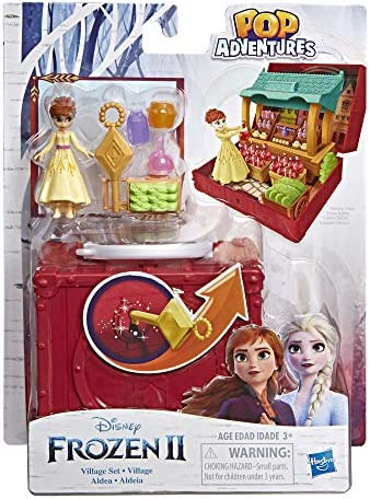 Disney Frozen Pop Adventures Village Set Pop-Up Playset with Handle, Including Anna Small Doll Inspired by The Frozen 2 Movie - Toy for Kids Ages 3 & Up