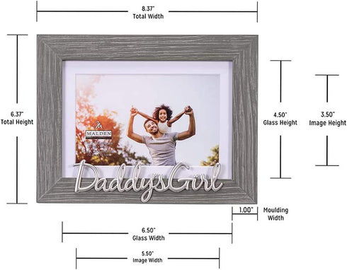 Malden International Designs 3354-46 Picture Frame, 8.5? (W) x 6.5? (H) x .75? (D), Gray, 2 Pieces