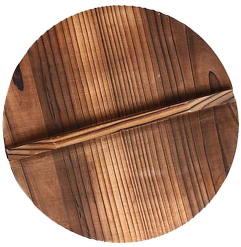 Cabilock Wood Wok Lid Cover Wooden Lid Kitchen Tool for Cooking Cast Iron Wok Pot Cover 31x31x1.6cm