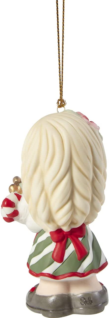 Precious Moments 211002 You Fill Me with Christmas Cheer 2021 Dated Girl Bisque Porcelain Ornament , White